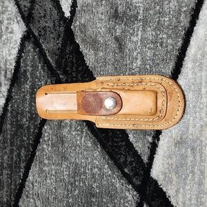 VINTAGE VISE-GRIP DOUBLE SNAP-BUTTON LEATHER BELT LOOP TOOL HOLSTER HOLDER